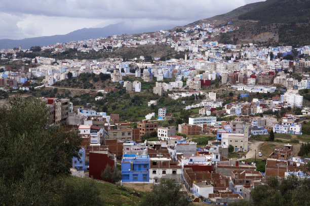舍夫沙万-被称为蓝色城市-位于摩洛哥西北部的里夫山脉图片下载