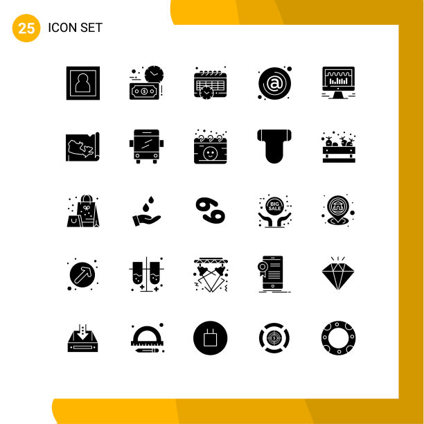 包25个创造性的固体符号击败电脑图片下载