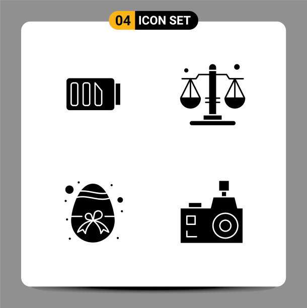 设置4个商业固体象形文字包用于充能图片下载