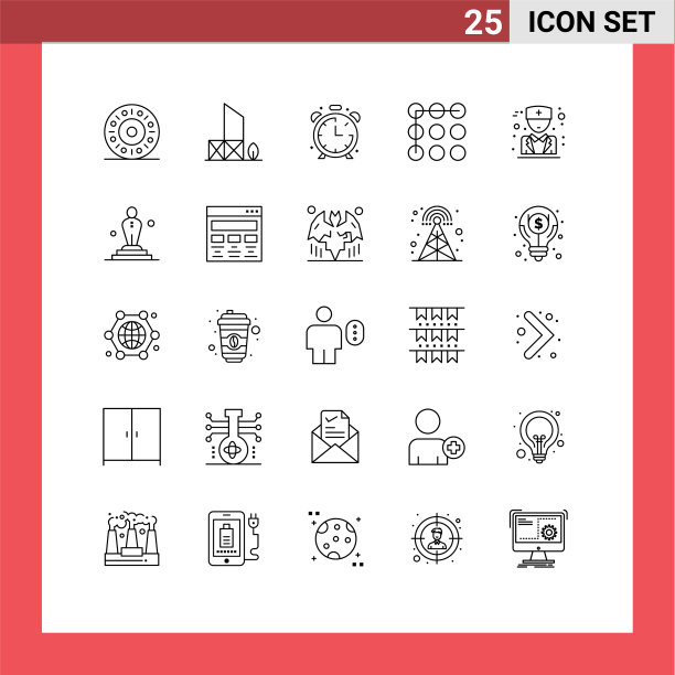 设置25个现代UI图标符号标志图片下载