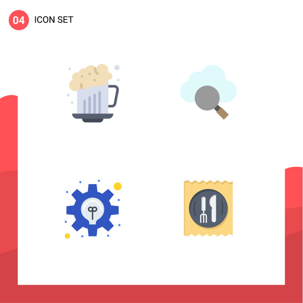 包4个创意平面图标酒精溶液图片下载