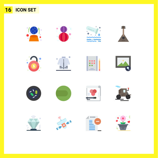 设置16个商业平面颜色包银行图片下载