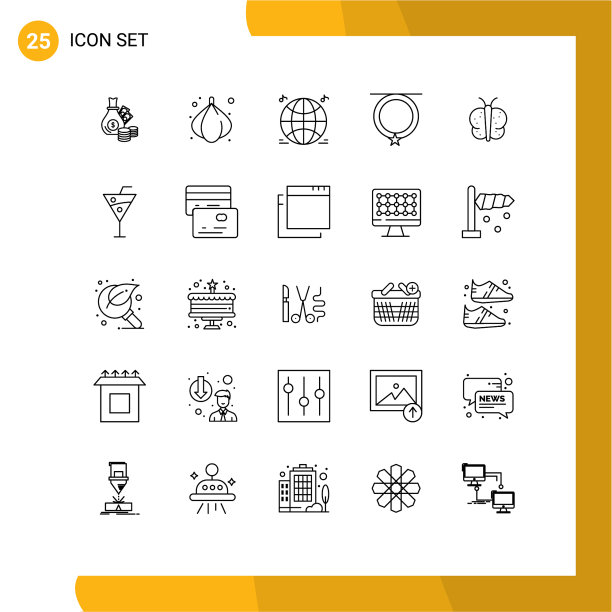 25个主题线和可编辑符号复活节图片下载