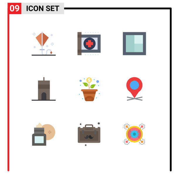 股票图标包9行符号和符号图片下载