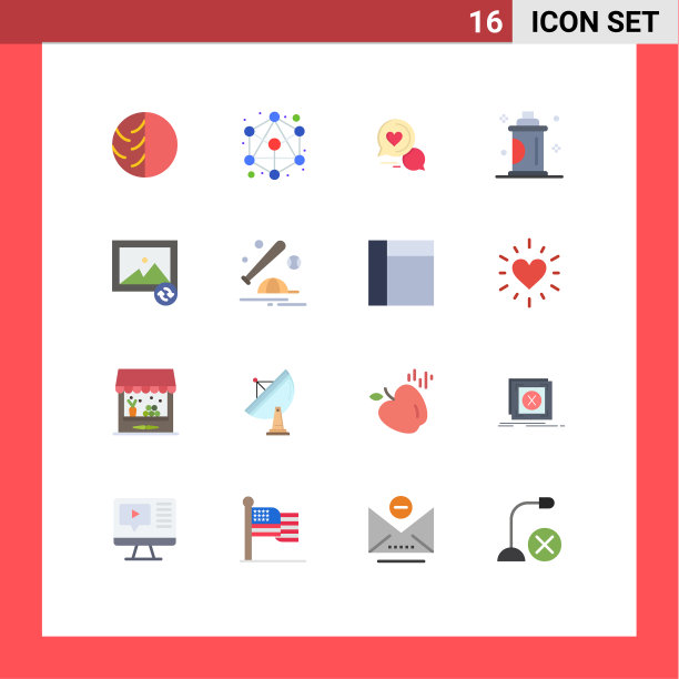 16种适用于网络和移动的通用平面颜色图片下载