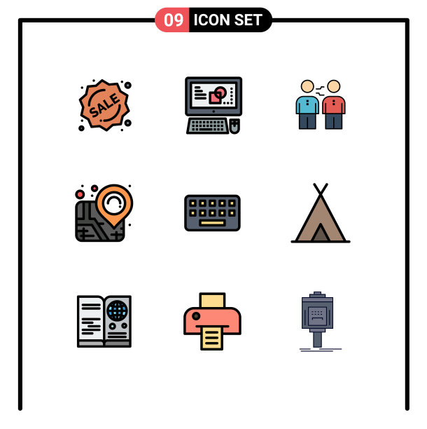 填充线平色包9个通用符号图片下载