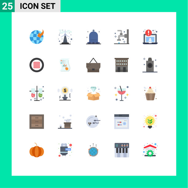 移动界面平色设25个象形图图片下载