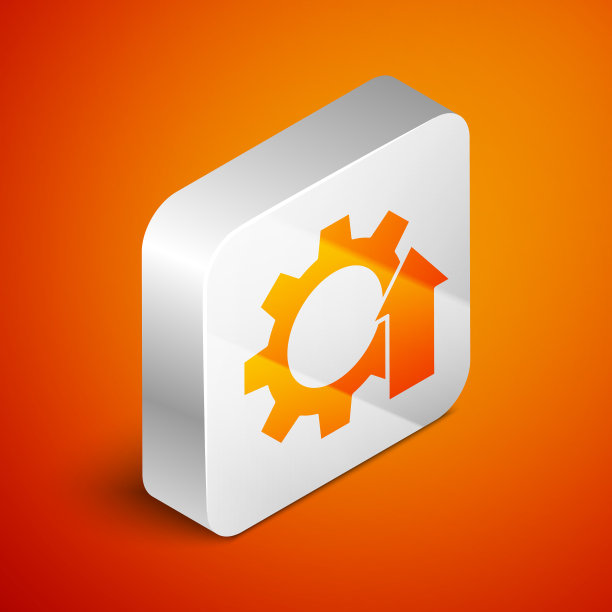 等距箭头增长齿轮业务图标孤立图片下载