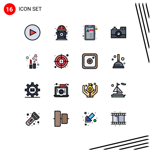 现代集16平色填充线条图片下载