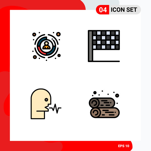 象形图设置4个简单的填充线平色图片下载