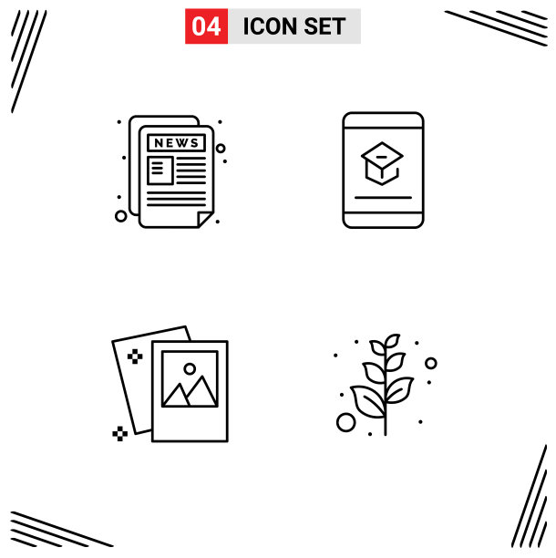 可编辑线包4简单填充线平图片下载