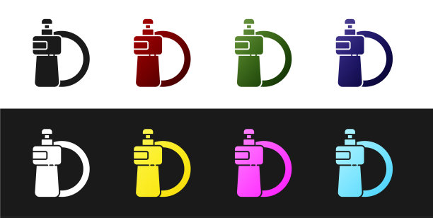 设置洗碗液瓶和盘子图标图片下载