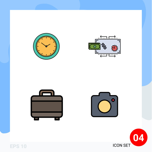 可编辑线包4简单填充线平图片下载