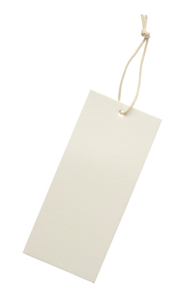 空白价格标签与线孤立在白色背景图片下载