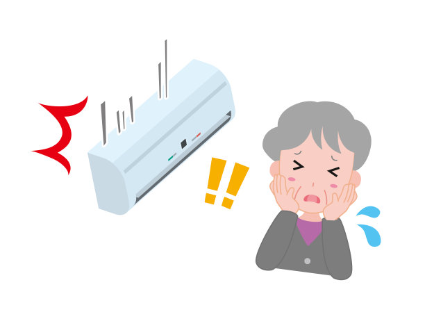 当空调掉下来时，祖母感到很惊讶图片下载
