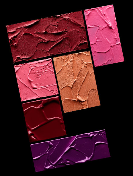 一套纹理口红色板在红色，粉色，紫色和米色图片下载