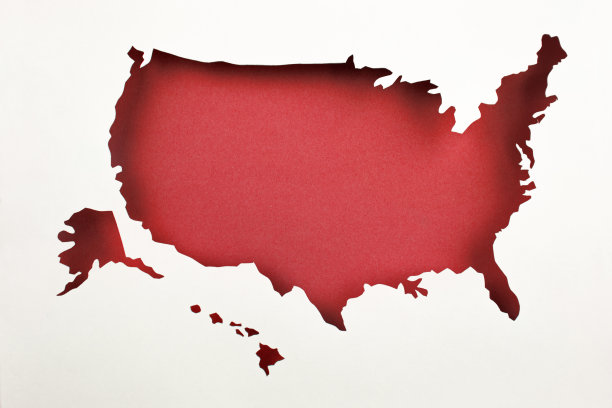 由剪纸制成的美国地图图片下载