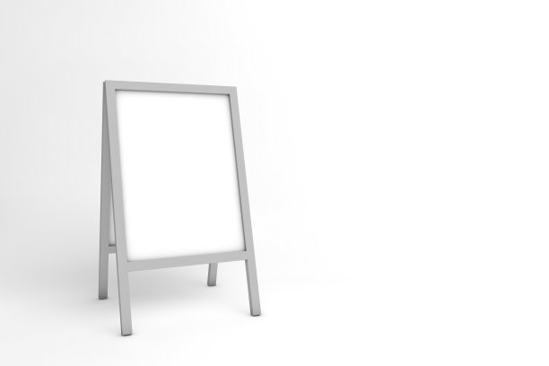 空白白色金属户外广告架图片下载