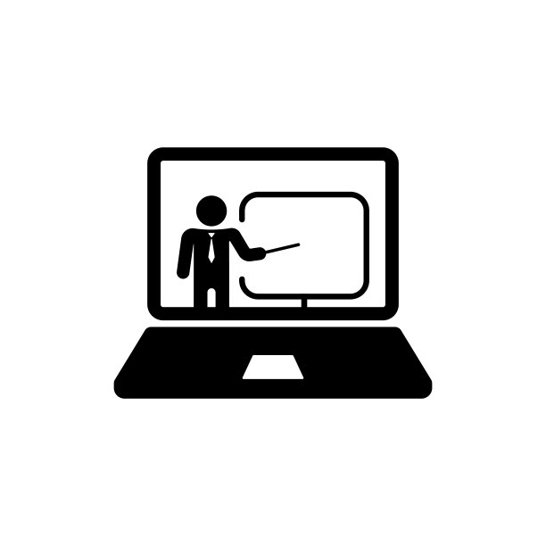 通过视频会议观看业务演示。老师图标。矢量在孤立的白色背景。每股收益10图片下载