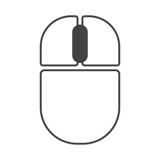 电脑鼠标滚轮按钮点击轮廓图标图片下载