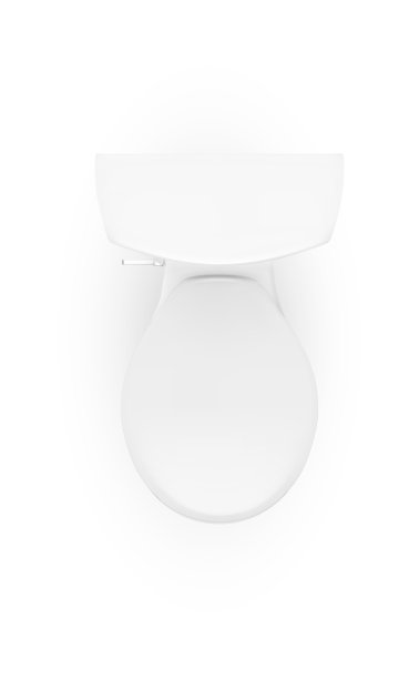 真实的马桶模型与关闭的盖子顶视图上的白色图片下载