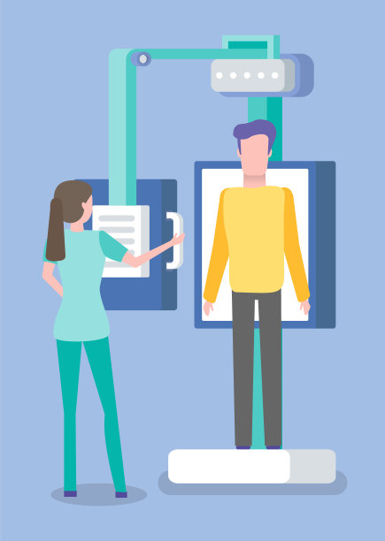 医生和病人，医院x射线荧光摄影图片下载