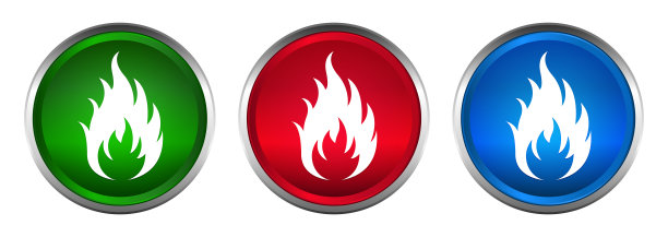 火图标最高圆形按钮设置设计插图图片下载