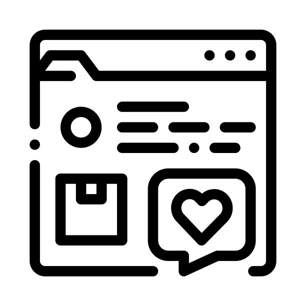 浏览网店网站黑色图标矢量插图图片下载