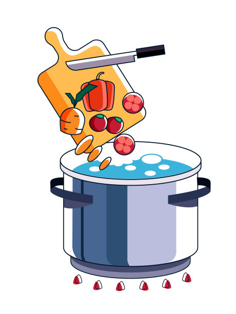 烹饪蔬菜食谱孤立在白色背景图片下载