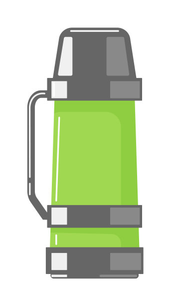 金属瓶装真空容器隔离在白色上图片下载