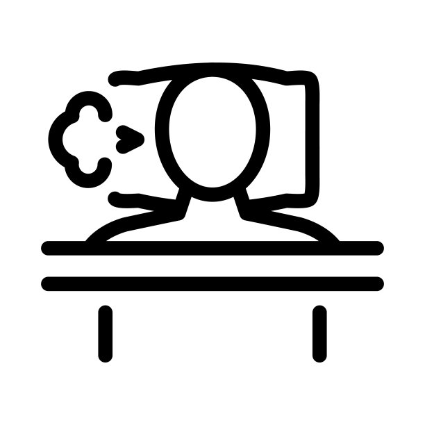 睡觉和咳嗽在床上黑色图标矢量插图图片下载