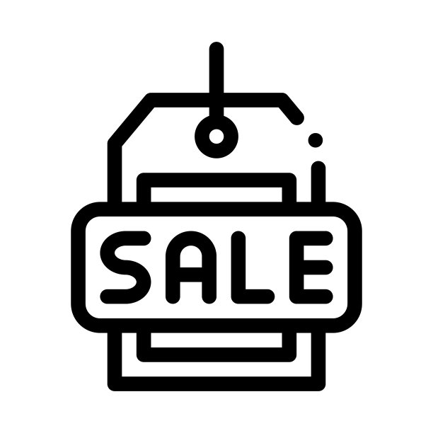 标签销售黑色图标矢量插图图片下载