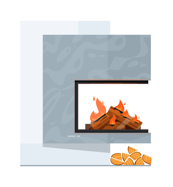 现代大理石壁炉，白色玻璃壁炉图片下载