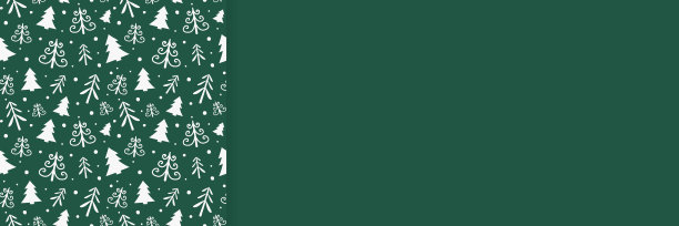 圣诞旗帜与手绘树的布局。向量图片下载