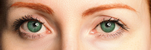 信箱观点的女性蓝色眼睛色调的绿色图片下载