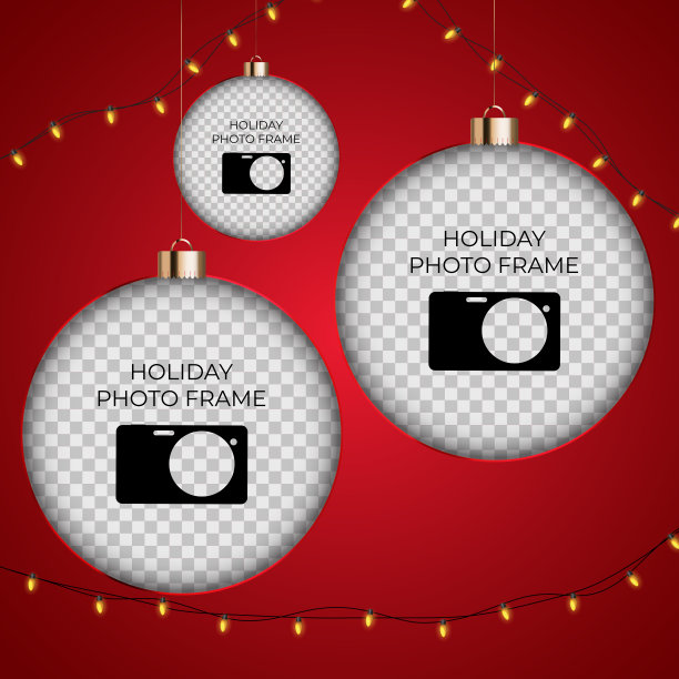 假日相框模板。圣诞快乐，新年快乐。矢量图图片下载