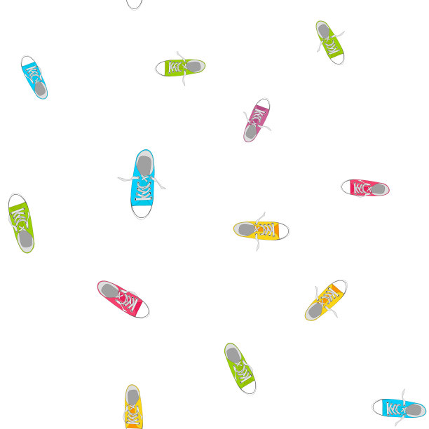 鞋子无缝模式背景矢量插图图片下载