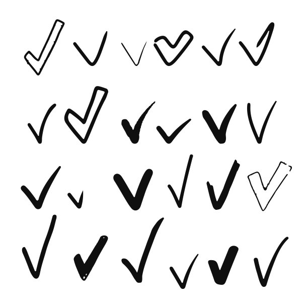 黑色应用程序检查标记图标隔离在白色背景。图片下载