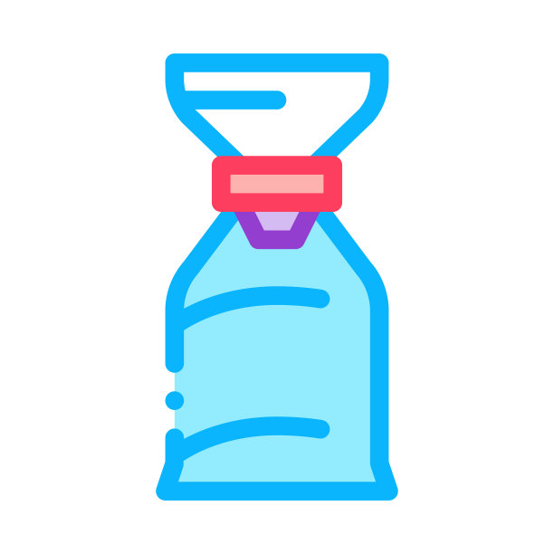 气袋哮喘彩色图标矢量插图图片下载