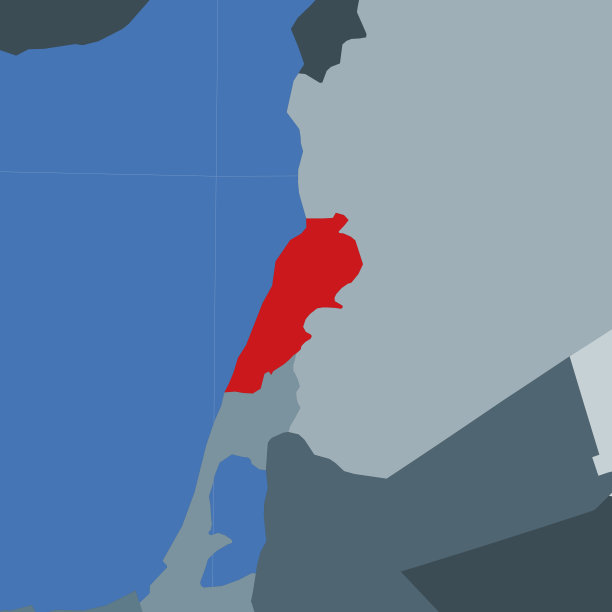 黎巴嫩在邻国背景下的形态。图片下载
