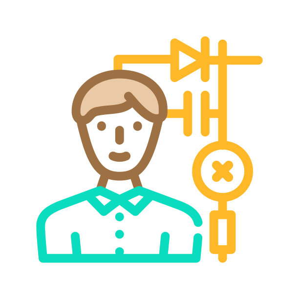 工程师工人颜色图标矢量插图图片下载