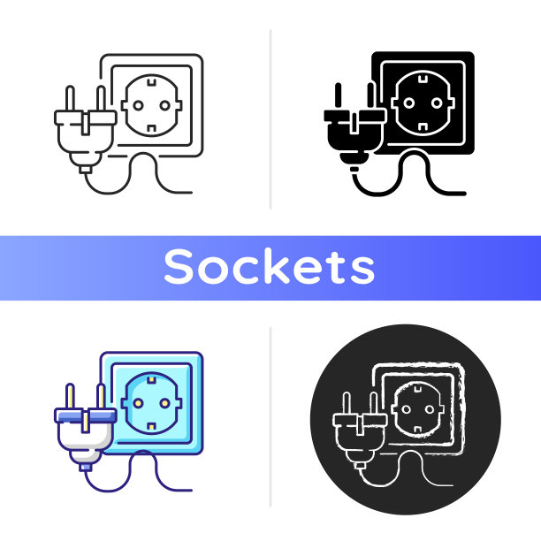 电缆图标的电气插入图片下载