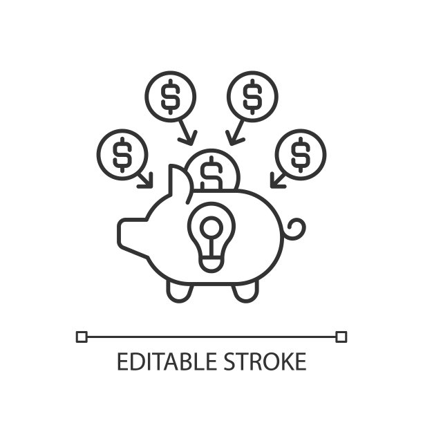 集资”线性图标图片下载