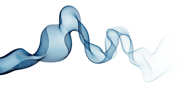 流动的粒子波现代放松的插图。圆点矢量抽象背景。美丽的波状排列混合点。图片下载