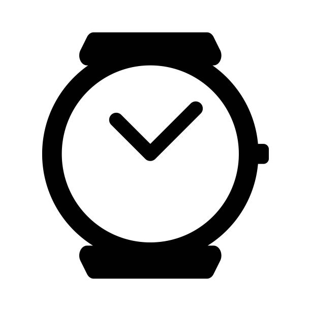 智能手表是方形的。白色背景上的黑色图标。向量EPS10图片下载