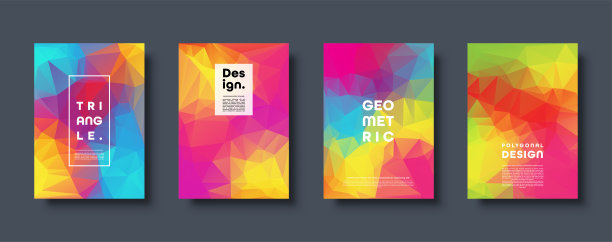 三角形多边形抽象背景。彩色梯度设计。低聚形状横幅。矢量图图片下载