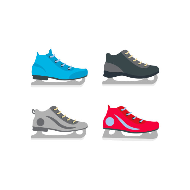 溜冰图标设计模板矢量孤立的插图图片下载