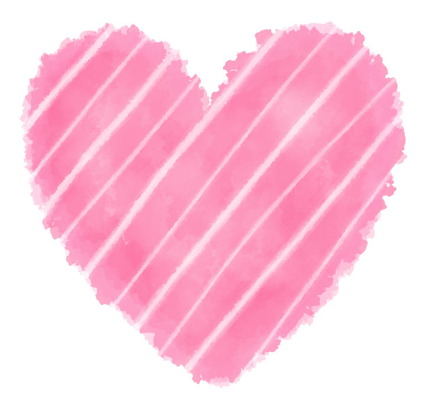 水彩心形的粉红色图片下载