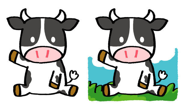 卡通牛插图图片下载