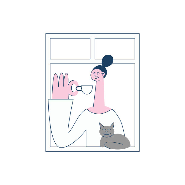 一个黑头发的女人站在开着的窗前图片下载